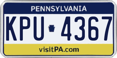 PA license plate KPU4367