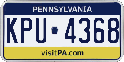 PA license plate KPU4368