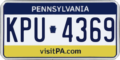 PA license plate KPU4369