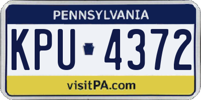 PA license plate KPU4372