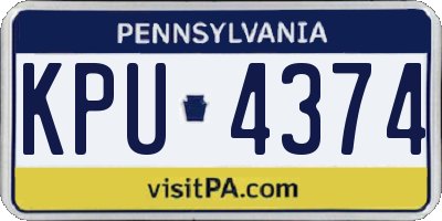 PA license plate KPU4374
