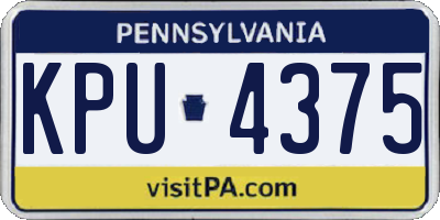 PA license plate KPU4375