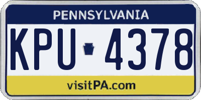 PA license plate KPU4378