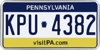 PA license plate KPU4382