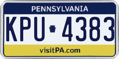 PA license plate KPU4383