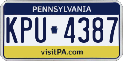PA license plate KPU4387