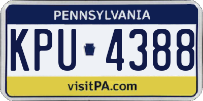 PA license plate KPU4388