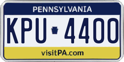 PA license plate KPU4400