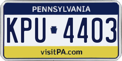 PA license plate KPU4403