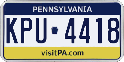 PA license plate KPU4418