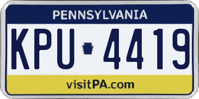 PA license plate KPU4419