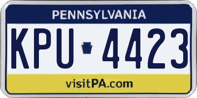 PA license plate KPU4423