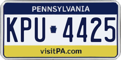 PA license plate KPU4425