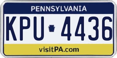 PA license plate KPU4436
