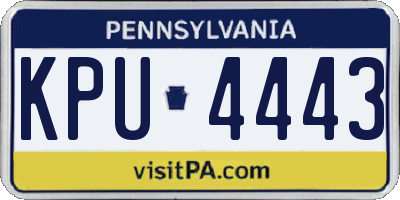 PA license plate KPU4443