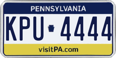 PA license plate KPU4444