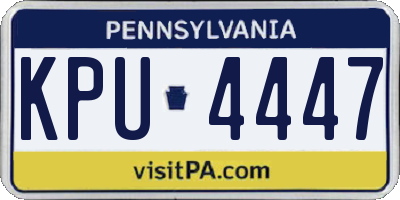 PA license plate KPU4447