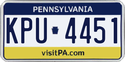 PA license plate KPU4451