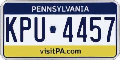 PA license plate KPU4457
