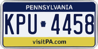 PA license plate KPU4458