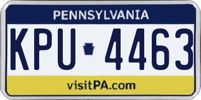 PA license plate KPU4463