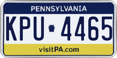 PA license plate KPU4465