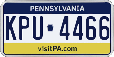 PA license plate KPU4466