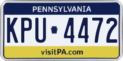 PA license plate KPU4472