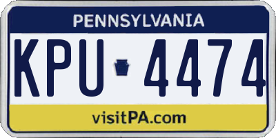 PA license plate KPU4474