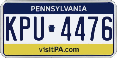 PA license plate KPU4476