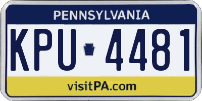 PA license plate KPU4481