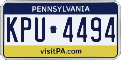 PA license plate KPU4494