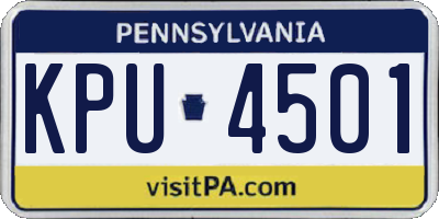 PA license plate KPU4501