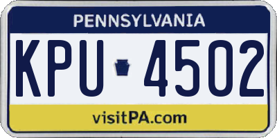 PA license plate KPU4502