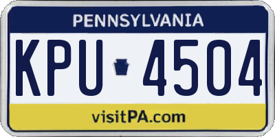 PA license plate KPU4504