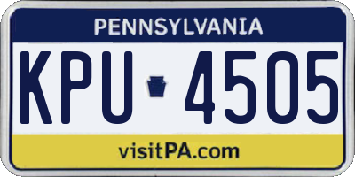 PA license plate KPU4505