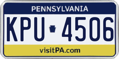 PA license plate KPU4506