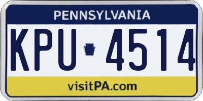 PA license plate KPU4514