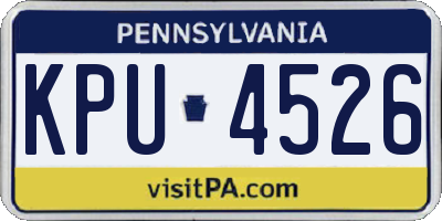 PA license plate KPU4526