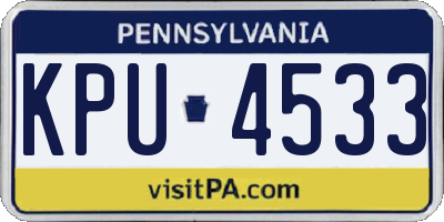 PA license plate KPU4533