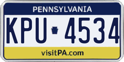 PA license plate KPU4534