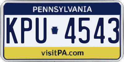PA license plate KPU4543