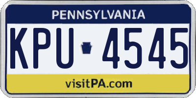 PA license plate KPU4545