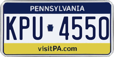PA license plate KPU4550