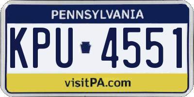 PA license plate KPU4551