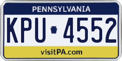 PA license plate KPU4552