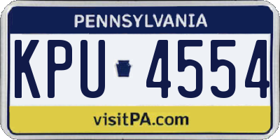 PA license plate KPU4554