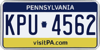 PA license plate KPU4562