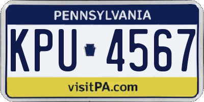 PA license plate KPU4567