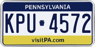 PA license plate KPU4572